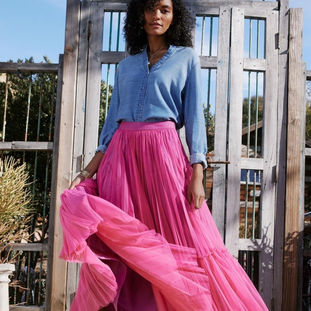 Anthropologie Angelina skirt NWT sz 1X new pink